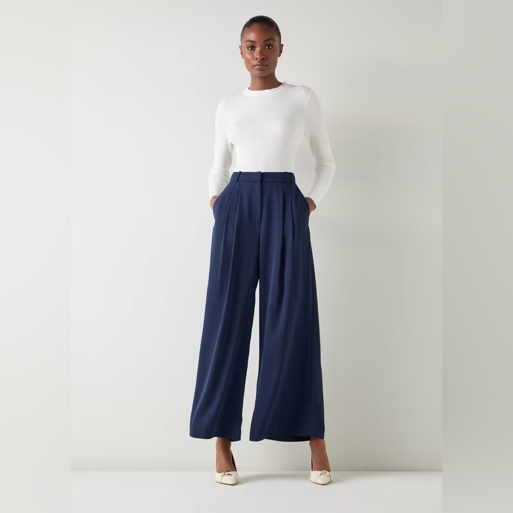 Sykes Midnight Wide Leg Pleat Trouser US 14